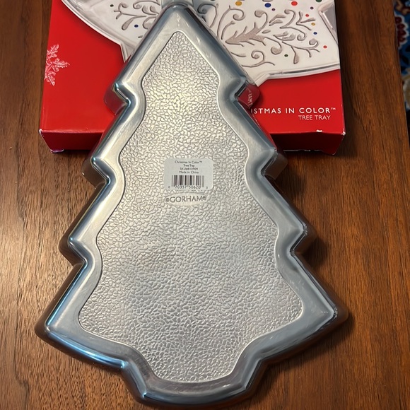 NIB Gorham Christmas in Color Tree Tray. - Picture 6 of 7